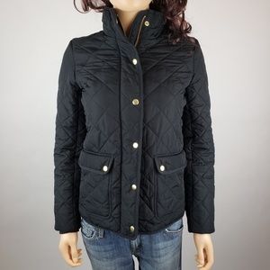 J. Crew Black Quilted Jacket Sz Xs - image 1